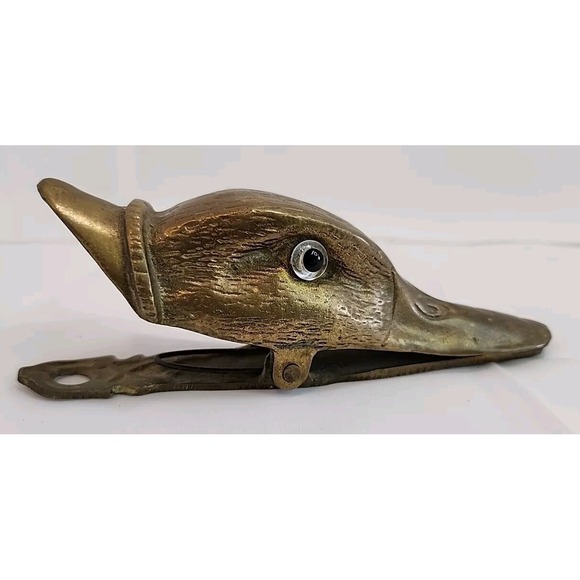 Vintage Antique Arthur Court Duck Head Desk Paper Clip Holder Office Décor 1978